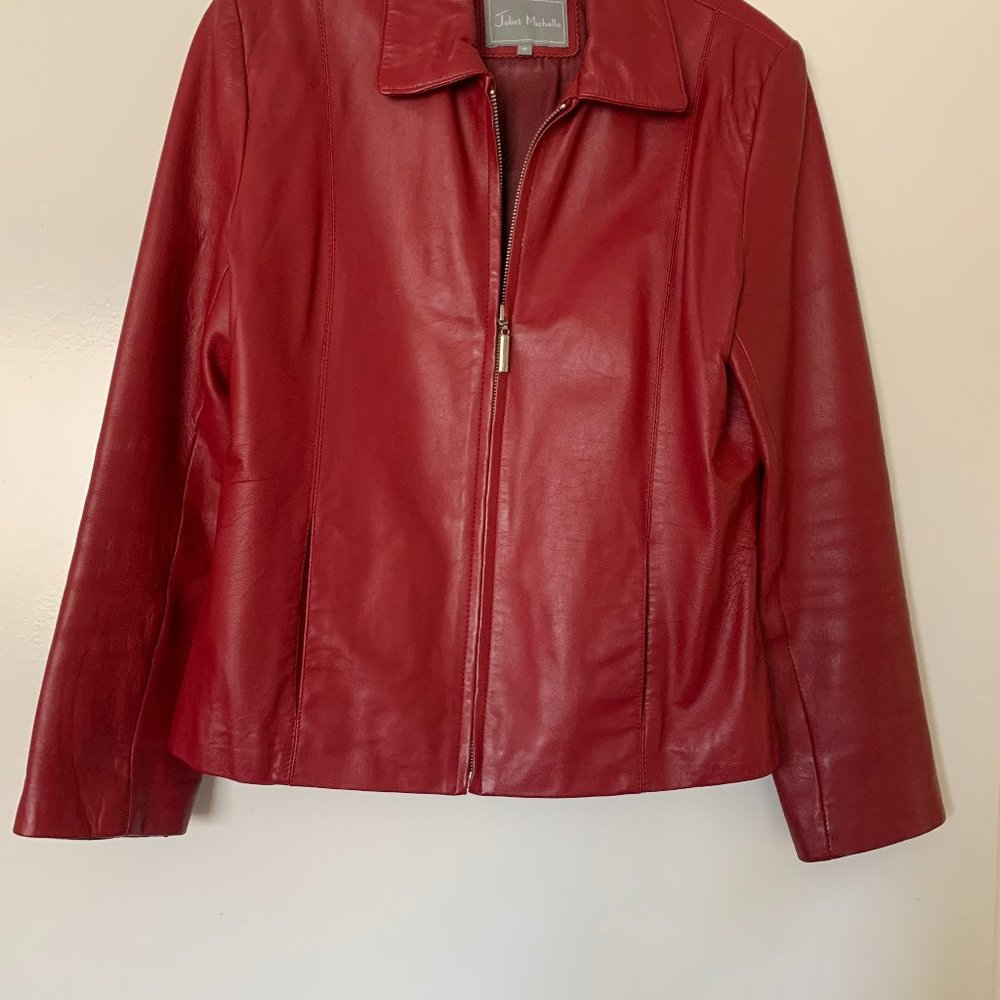 Red leather Jacket  size medium